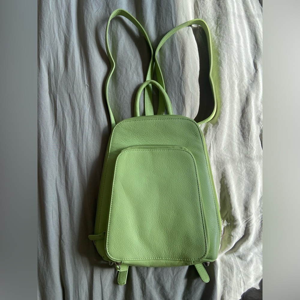 Osgoode Marley Lime Brat Green Leather Backpack Purse